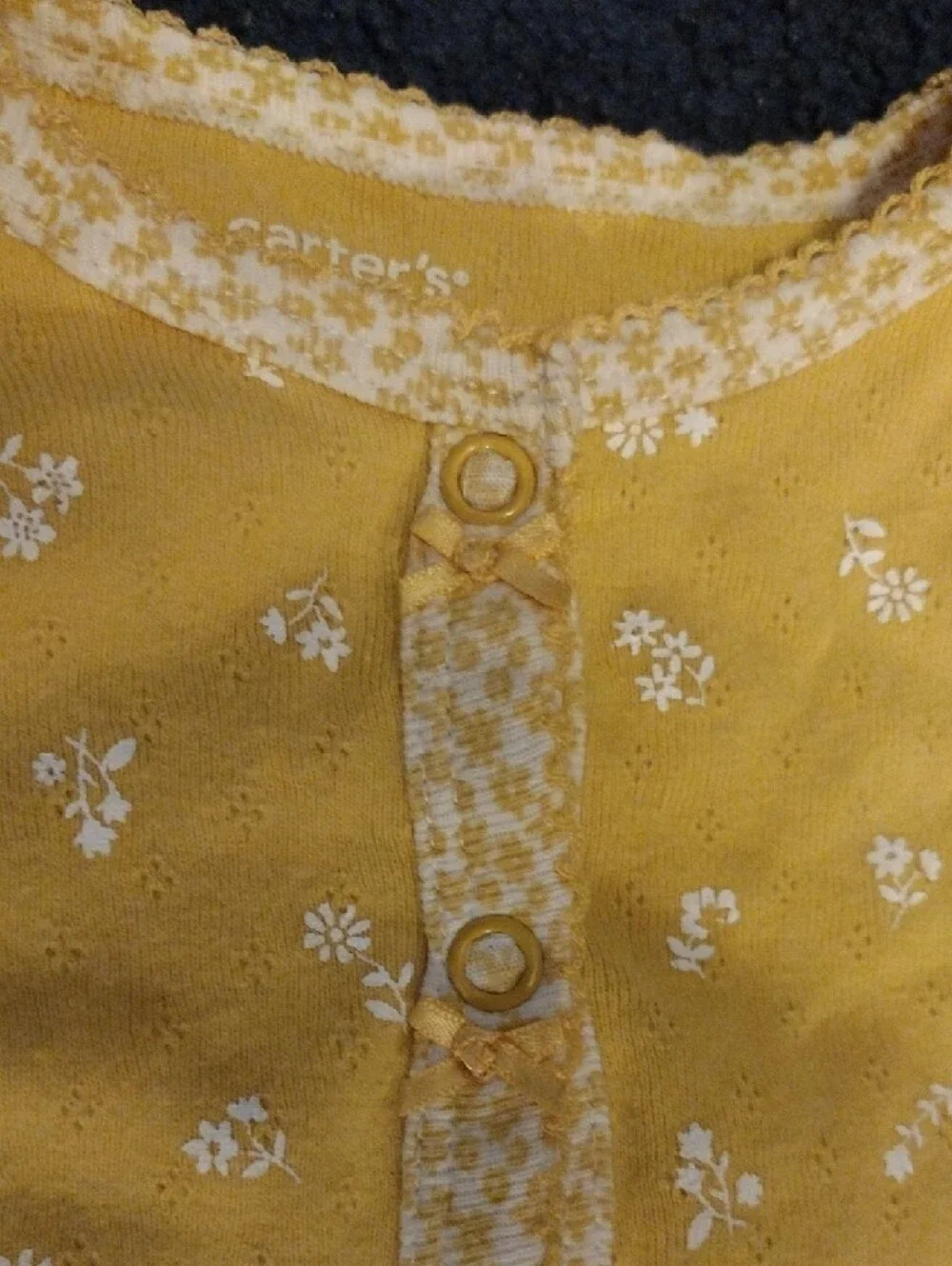 Carter's Yellow Floral Footed One-Piece - Picture 3 of 8